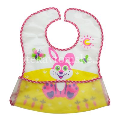 Слюнявчик LUBBY 14075 "В мире животных" с карманом на липучке большой (Gold List AG/Швейцария)