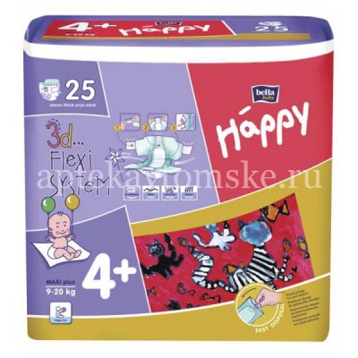 Подгузники Белла (BELLA) BABY HAPPY Maxi Plus (9-20кг) №25 (TZMO S.A./Польша)