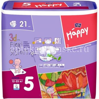 Подгузники Белла (BELLA) BABY HAPPY Junior (12-25кг) №21 (TZMO S.A./Польша)