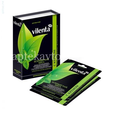 Маска косметическая VILENTA с кремом "плацентарно-коллагеновая" антикуперозная с экстр. зел. чая (Shen Zhen/Китай)