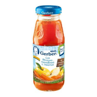 Сок ГЕРБЕР яблоко/морковь (с 5 мес.) 175мл (Gerber/США)