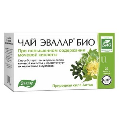 Фиточай ЭВАЛАР БИО при повыш. содержании мочевой кислоты пак.-фильтр 1,5г №20 (Эвалар/Россия)