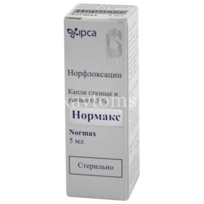 Нормакс фл.-кап.(капли глазн./ушн.) 0,3% 5мл (Ipca Laboratories/Индия)