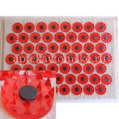 Массажер ТИБЕТСКИЙ (аппликатор Кузнецова) медицин. (красный) на мягкой подложке д/чувств. кожи разм. 41x60см (большой) (Лаборатория Кузнецова/Россия)