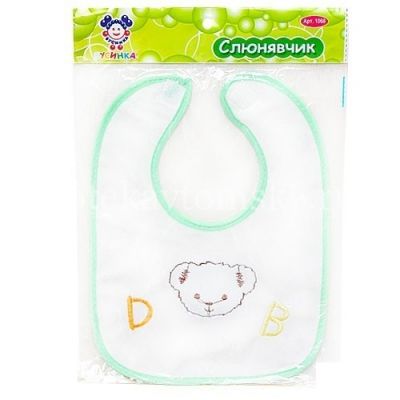 Слюнявчик БУСИНКА Малютка на липучке 20 х 27см (арт. 1068) (Guangzhou Holdings Sinok/Китай)
