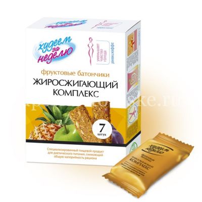 Худеем за неделю батончик фруктовый (жиросжигающий комплекс) №7 (Леовит Hyтрио/Россия)