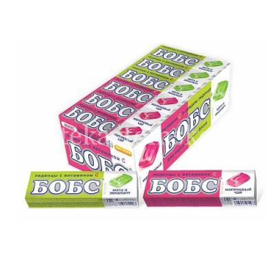 Леденцы БОБС мята/эвкалипт/малин. чай 35г (Мак-Иваново/Россия)