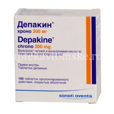 Депакин хроно таб. п/об. пролонг. действ. 300мг №100 фл. (Sanofi-Winthrop Industrie/Франция)