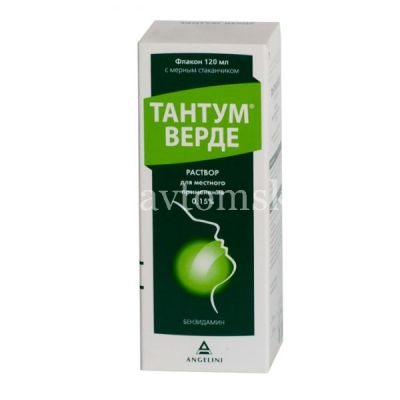 Тантум верде фл.(р-р д/местн. прим.) 150мг/100мл 120мл (Aziende Chimiche Riunite Angelini Francesco/Италия)