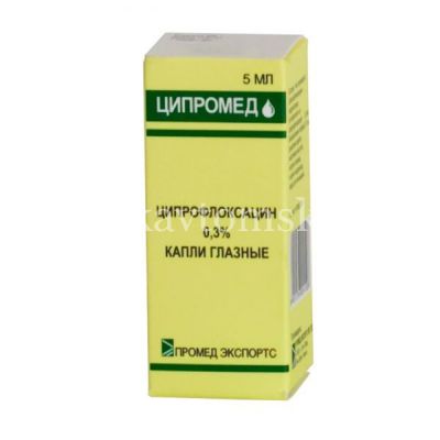 Ципромед фл.-кап.(капли глазн.) 0,3% 5мл (Sentiss Pharma/Индия)