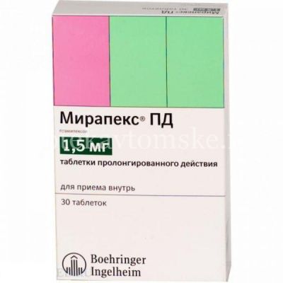 Мирапекс ПД таб. с пролонг. высв. 1,5мг №30 (Boehringer Ingelheim/Германия)